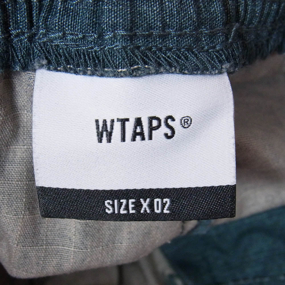 WTAPS ダブルタップス 23SS 231BRDT-PTM04 TROUSERS COTTON RIPSTOP トラウザーズ コットン リップストップ イージー パンツ グリーン系 2【中古】