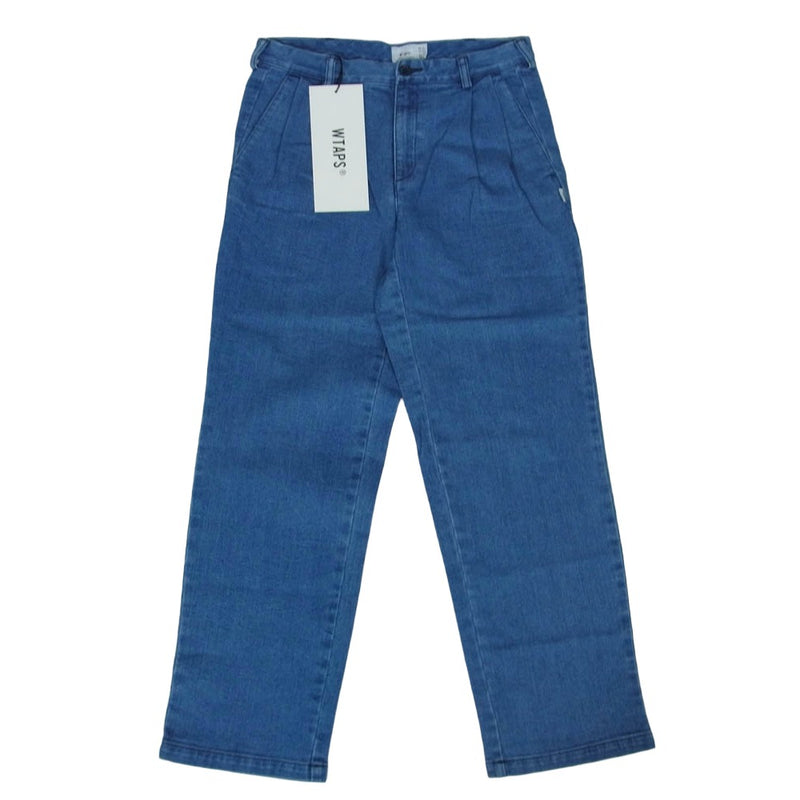 WTAPS ダブルタップス 22SS 221WVDT-PTM04 TUCK 02 TROUSERS COTTON DENIM タック トラウザーズ コットン デニム パンツ インディゴブルー系 1【美品】【中古】