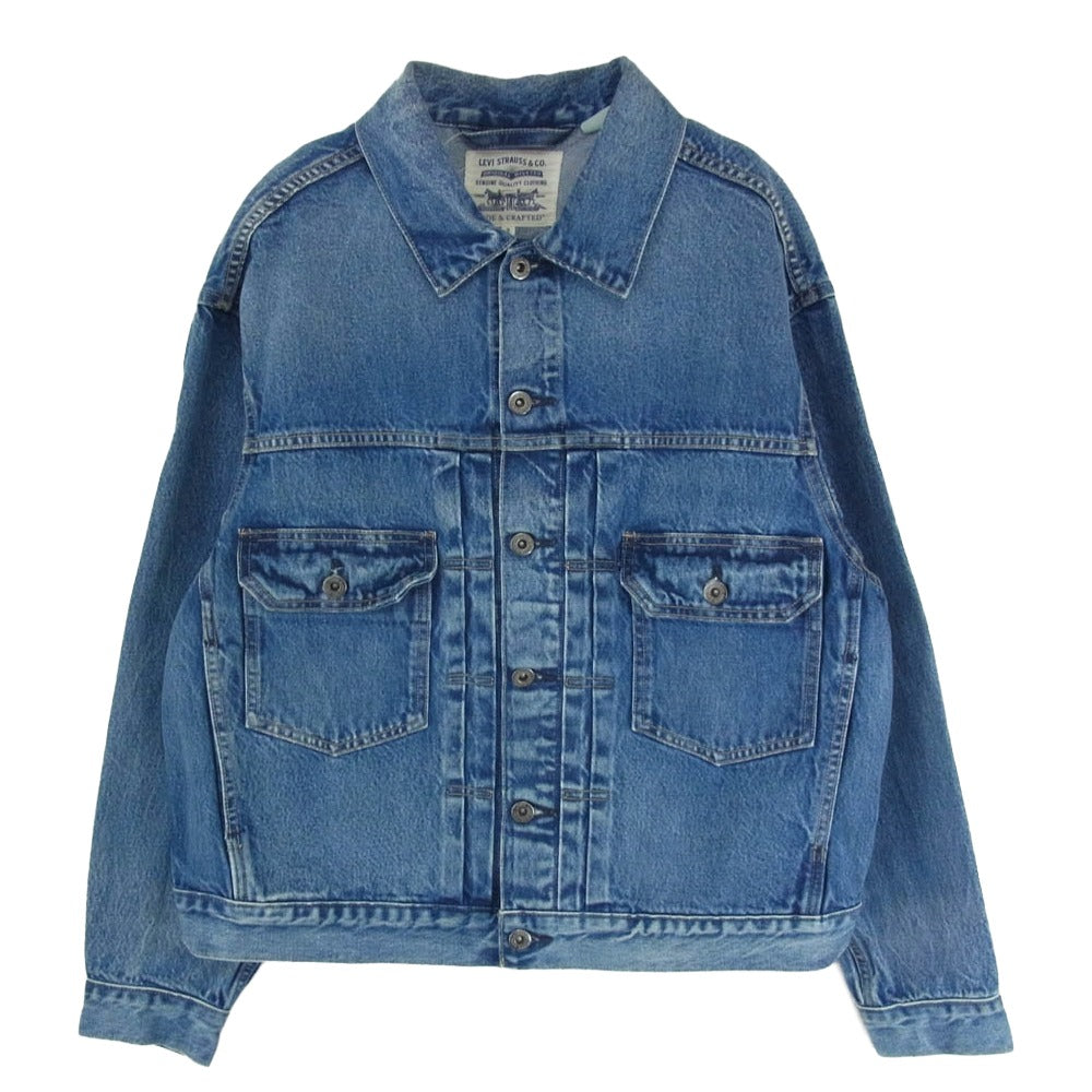 Levi's リーバイス 21261-0020 MADE&CRAFTED 加工 オーバーサイズ ビックシルエット TYPE II デニム ジャケット インディゴブルー系 S【中古】