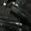 CHROME HEARTS クロムハーツ（原本無） CRETIN LTHR クリティン グレインシープレザー ダブルライダースジャケット ブラック系 S【中古】