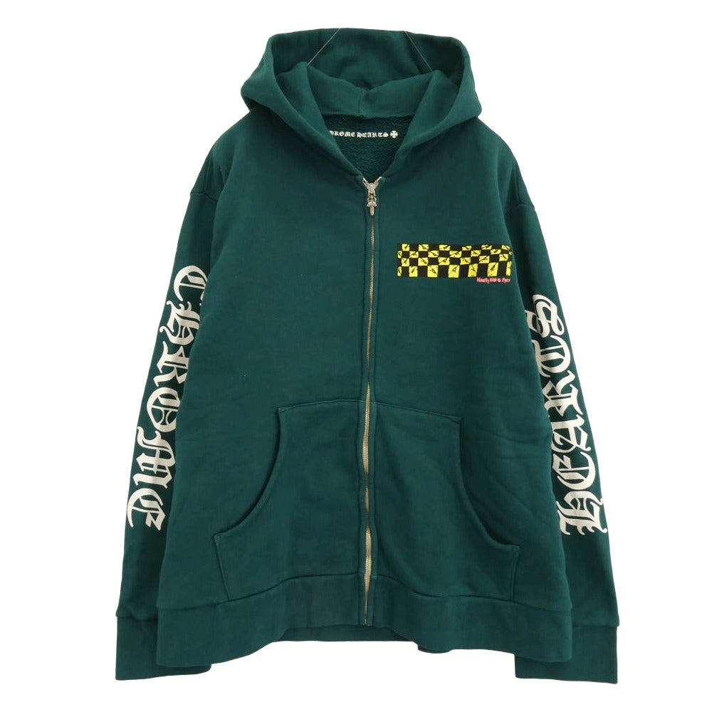 CHROME HEARTS クロムハーツ（原本無） MATTY BOY Anti Dote Zip Up Hoodie マッティボーイ ジップアップ フーディー パーカー グリーン系 M【中古】