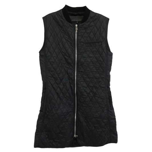 CHROME HEARTS クロムハーツ（原本有） PAPA FBRC CEM CRS STRIPE セメタリークロスレザーパッチ ダガージップ キルティング ベスト ブラック系 S【中古】