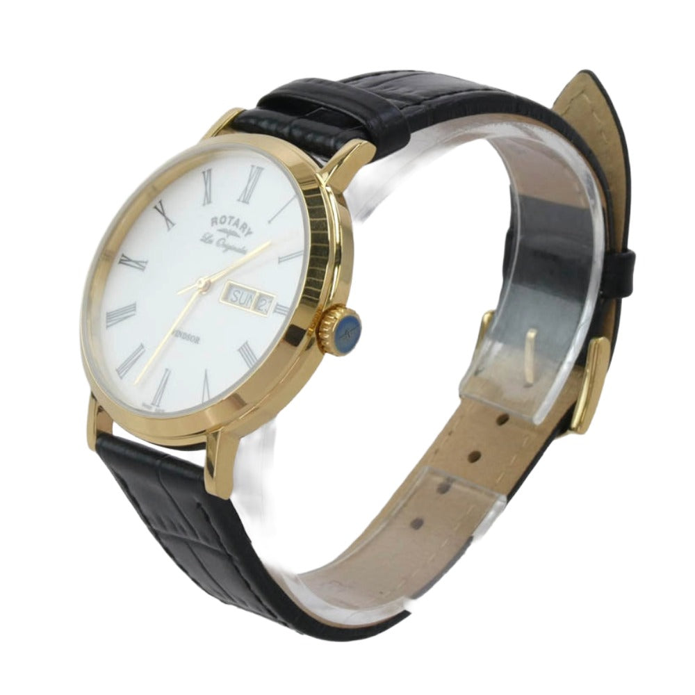 ロータリー スイス製 WINDSOR デイト 腕時計 ブラック系 ゴールド系 表記なし【中古】
