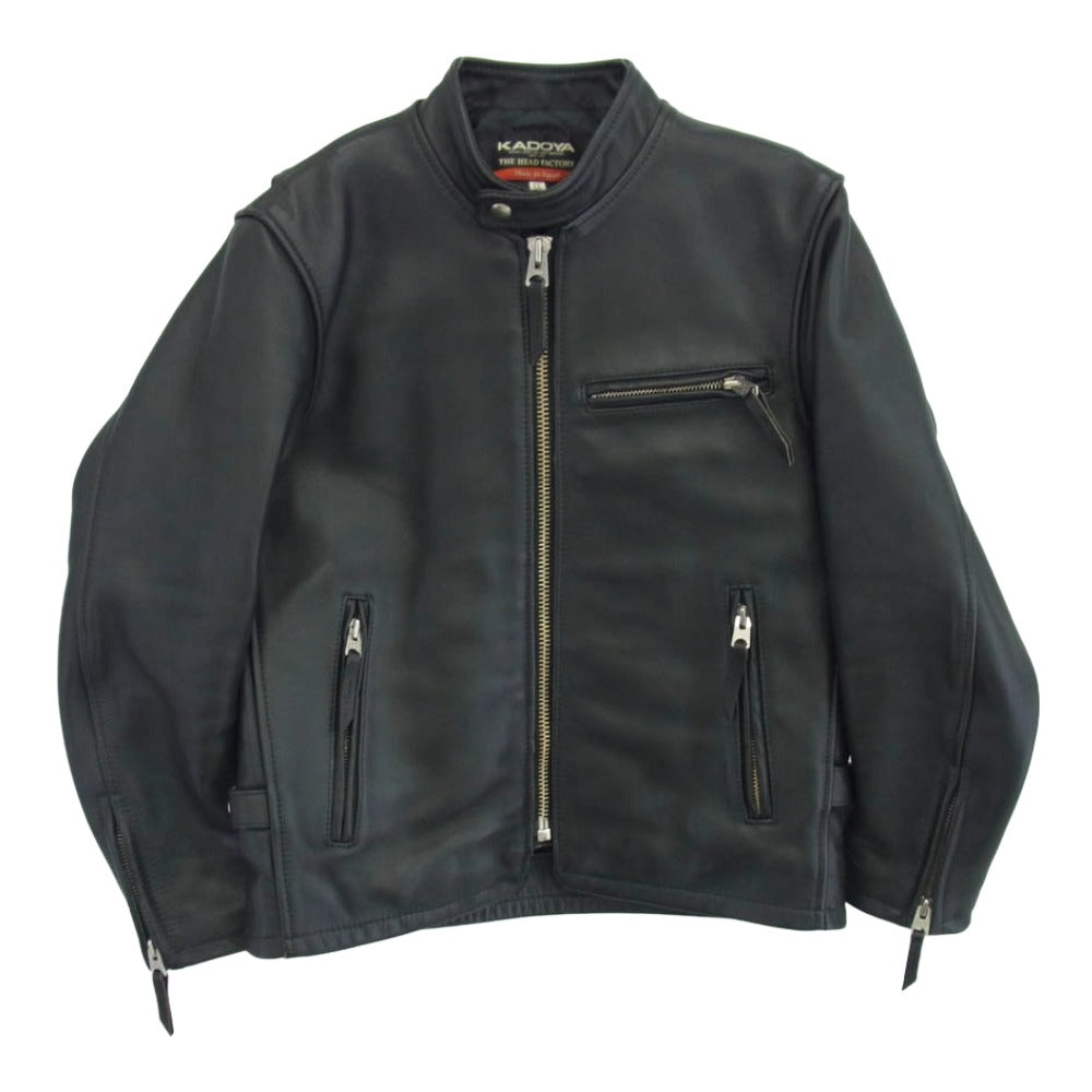KADOYA カドヤ ヘッドファクトリー HF/AS-1VS 裏地キルティング シングルライダースジャケット ブラック系 LL【中古】