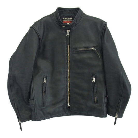 KADOYA カドヤ ヘッドファクトリー HF/AS-1VS 裏地キルティング シングルライダースジャケット ブラック系 LL【中古】