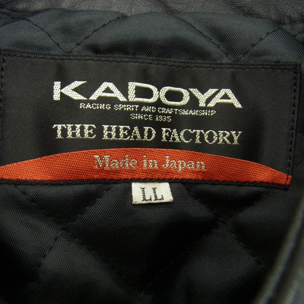 KADOYA カドヤ ヘッドファクトリー HF/AS-1VS 裏地キルティング シングルライダースジャケット ブラック系 LL【中古】