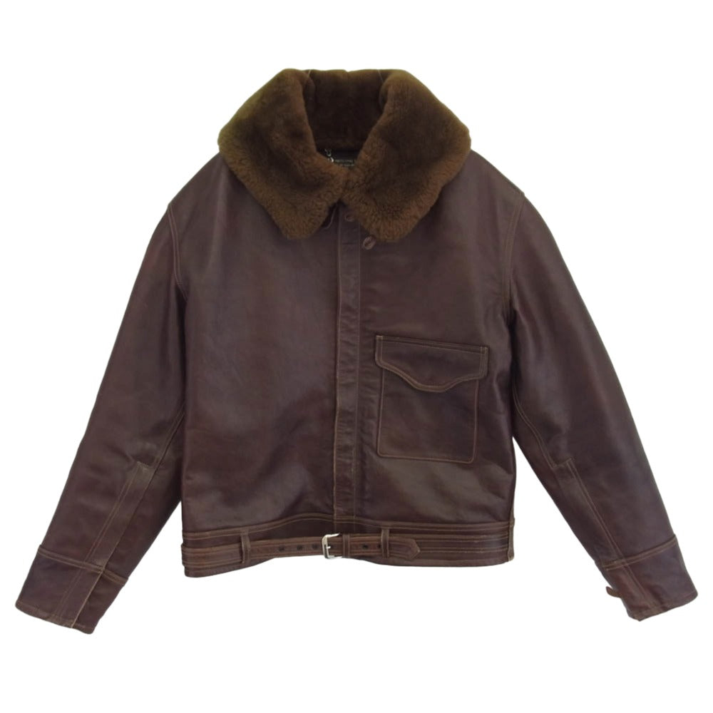 Buzz Rickson's バズリクソンズ BR80331 type B-2 CLO.CO.,INC BLANKET LINED ウールブランケット ライニング レザー ジャケット ブラウン系 42【中古】