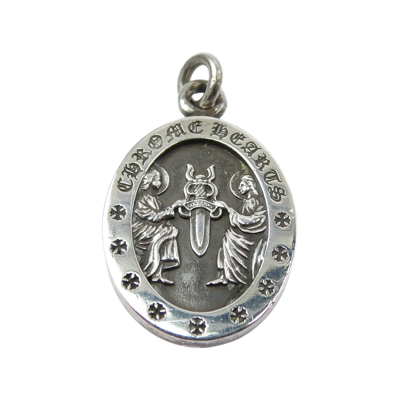 CHROME HEARTS クロムハーツ（原本無） ANGEL MEDAL OVAL オーバル エンジェル メダル ペンダント トップ シルバー系【中古】