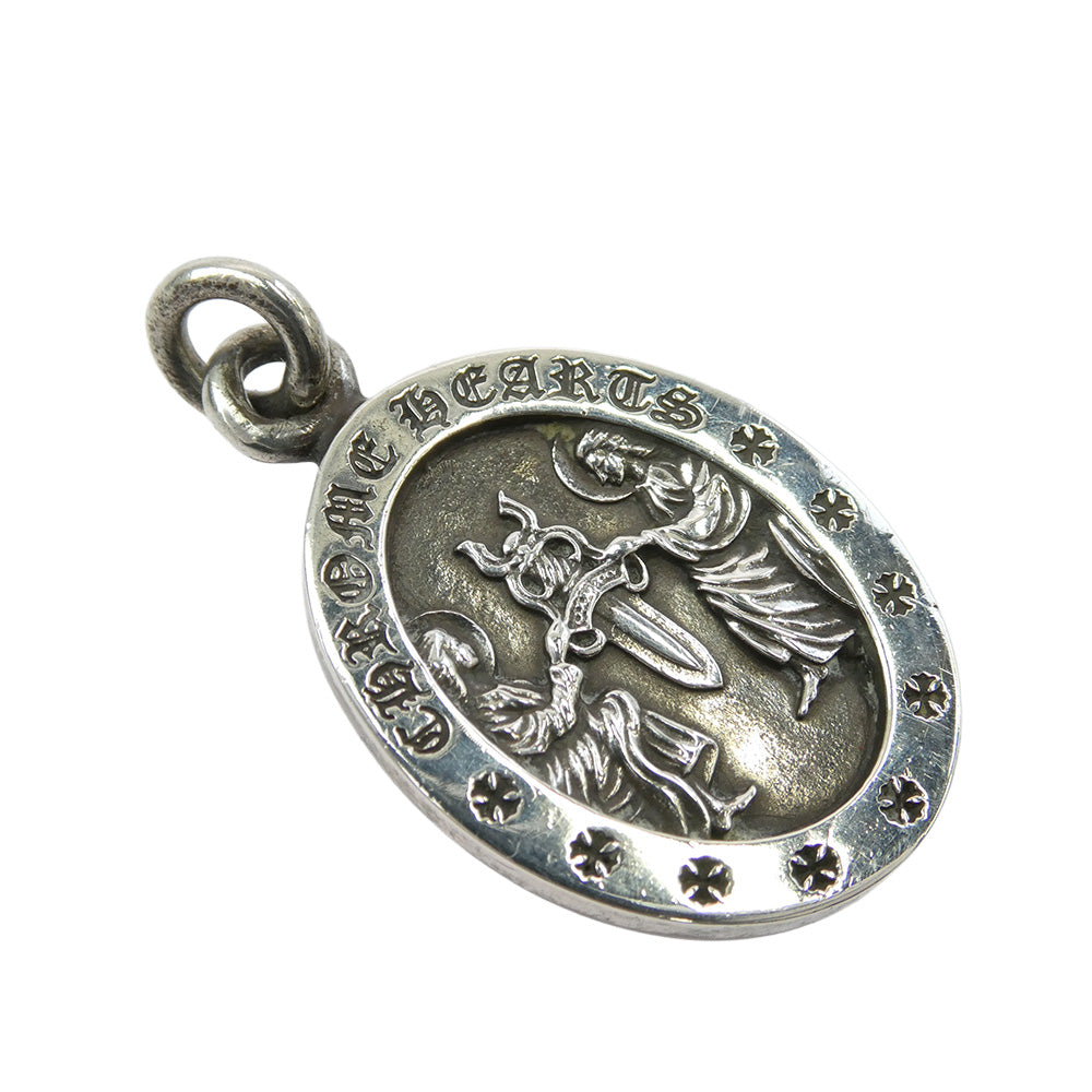 CHROME HEARTS クロムハーツ（原本無） ANGEL MEDAL OVAL オーバル エンジェル メダル ペンダント トップ シルバー系【中古】