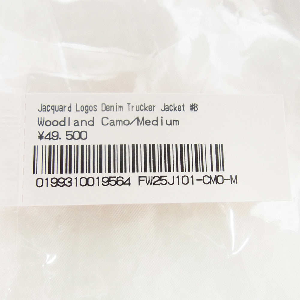 Supreme シュプリーム 25AW Jacquard Logos Denim Trucker Jacket ジャカード ロゴス デニム トラッカージャケット カーキ系 M【極上美品】【中古】