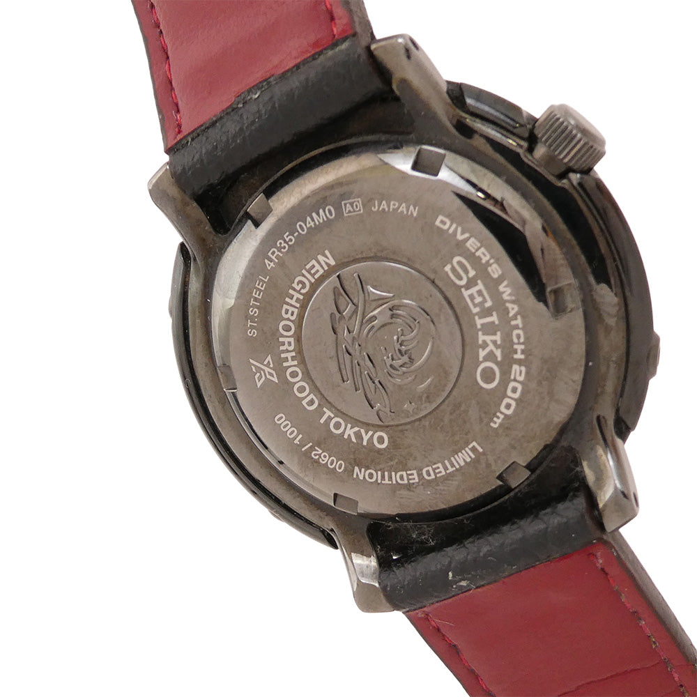 SEIKO セイコー SBDY077 × NEIGHBORHOOD ネイバーフッド Prospex DIVER SCUBA プロスペックス ダイバー スキューバ 自動巻 腕時計 ブラック系 レッド系【中古】