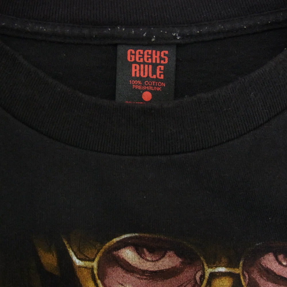 GEEKS RULE ギークスルール 15 × NEON GENESIS EVANGELION SILKSCREEN PRINTING T SHIRT VOL.03 新世紀エヴァンゲリオン プリント 半袖 Tシャツ ブラック XXL ブラック系 XXL【中古】