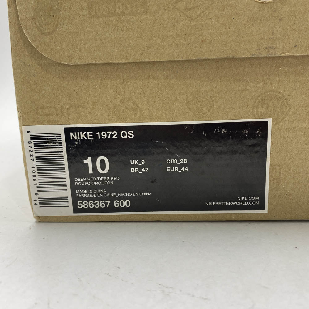 NIKE ナイキ 586367-600 × COLE HAAN コールハーン 1972 QS ディープレッド レザーシューズ スニーカー ワインレッド系 28cm【中古】