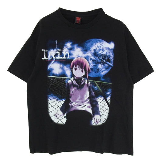 GEEKS RULE ギークスルール 12 × serial experiments lain SILKSCREEN PRINTING T SHIRT シリアル・エクスペリメンツ・レイン プリント 半袖 Tシャツ ブラック XL ブラック系 XL【中古】