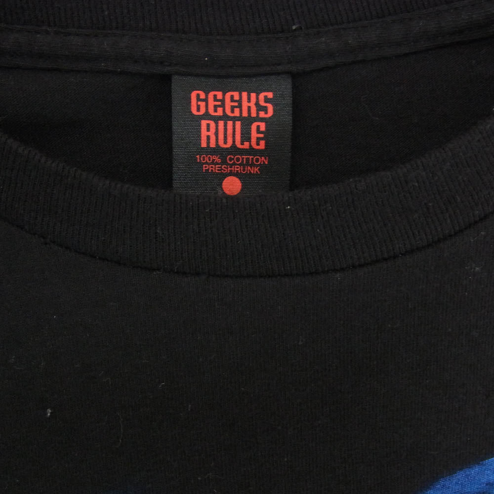 GEEKS RULE ギークスルール 12 × serial experiments lain SILKSCREEN PRINTING T SHIRT シリアル・エクスペリメンツ・レイン プリント 半袖 Tシャツ ブラック XL ブラック系 XL【中古】