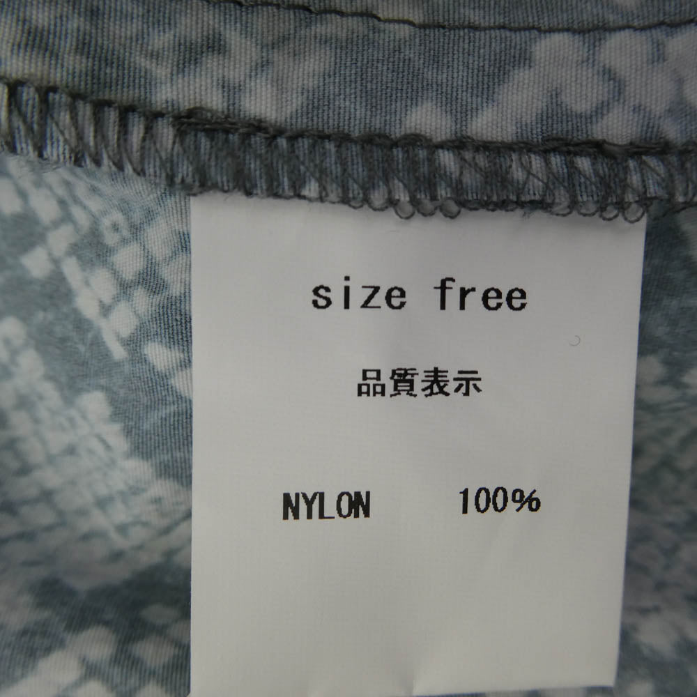 プライベートブランド バイ エスエフエス Snake Print Nylon Open Hem Pants スネイクプリント ナイロン オープン ヘムパンツ ブラック系 FREE【中古】