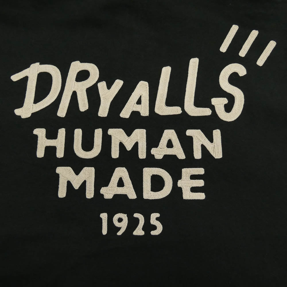 HUMAN MADE ヒューマンメイド 25AW WASHED HOODED JACKET チェーンステッチ 刺繍 ウォッシュド ハートボタン キャンバス生地 フーデッド ジャケット ワーク アクティブ ブラック系 L【中古】