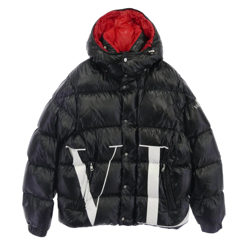 MONCLER モンクレール 18-19AW QV0CN00ACUX × VALENTINO ヴァレンティノ VLTNロゴ ダウン ジャケット ブラック系 48【中古】