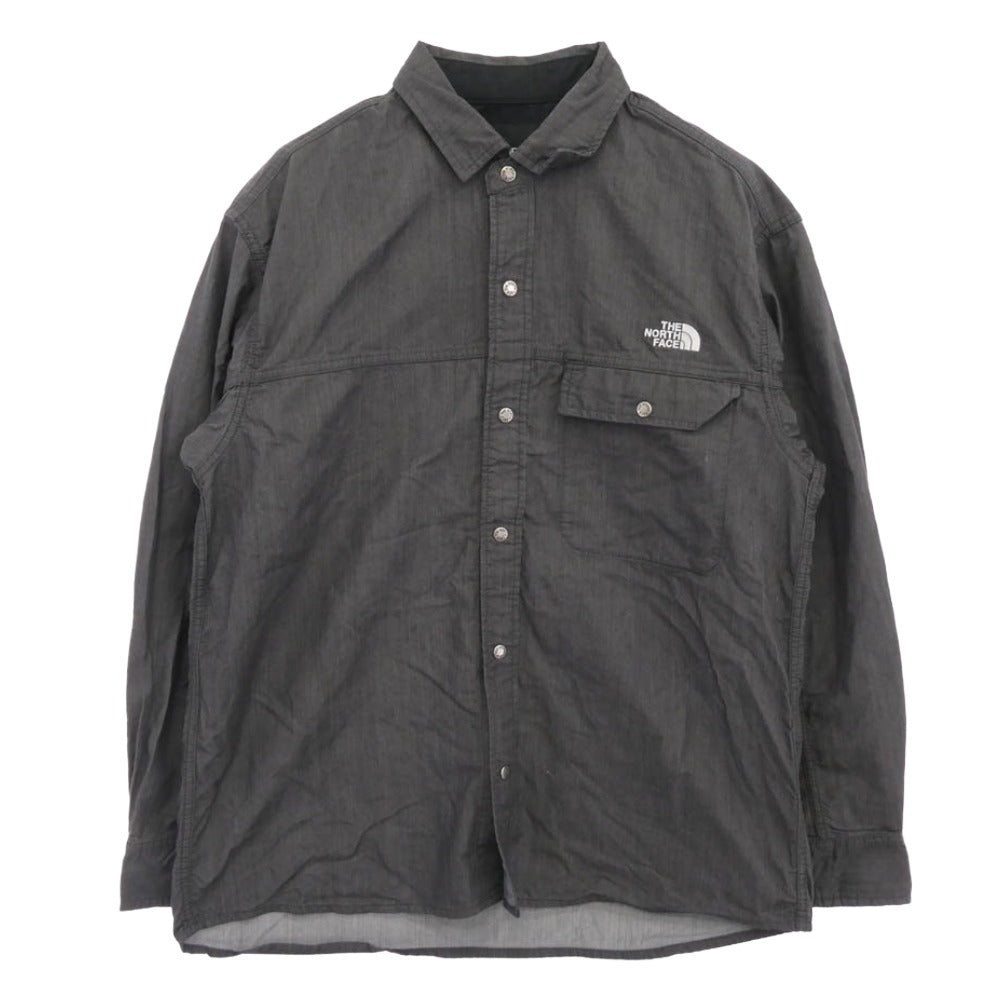 THE NORTH FACE ノースフェイス NR72130 L/S NYLON DENIM NUPTSE SHIRT ロングスリーブ ナイロンデニム ヌプシシャツ ダークグレー系 XL【中古】