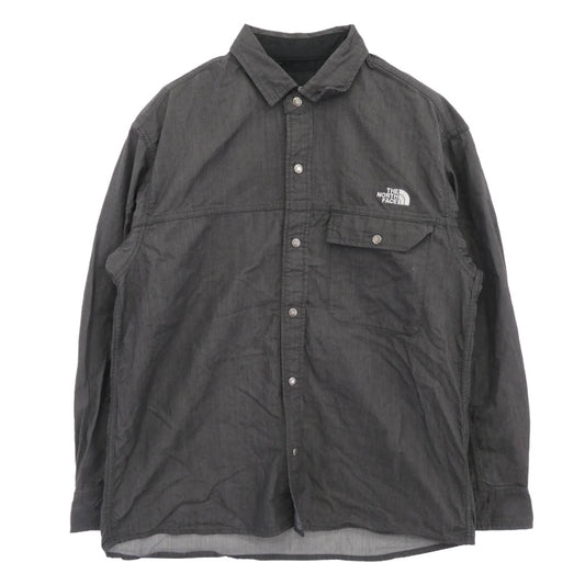 THE NORTH FACE ノースフェイス NR72130 L/S NYLON DENIM NUPTSE SHIRT ロングスリーブ ナイロンデニム ヌプシシャツ ダークグレー系 XL【中古】