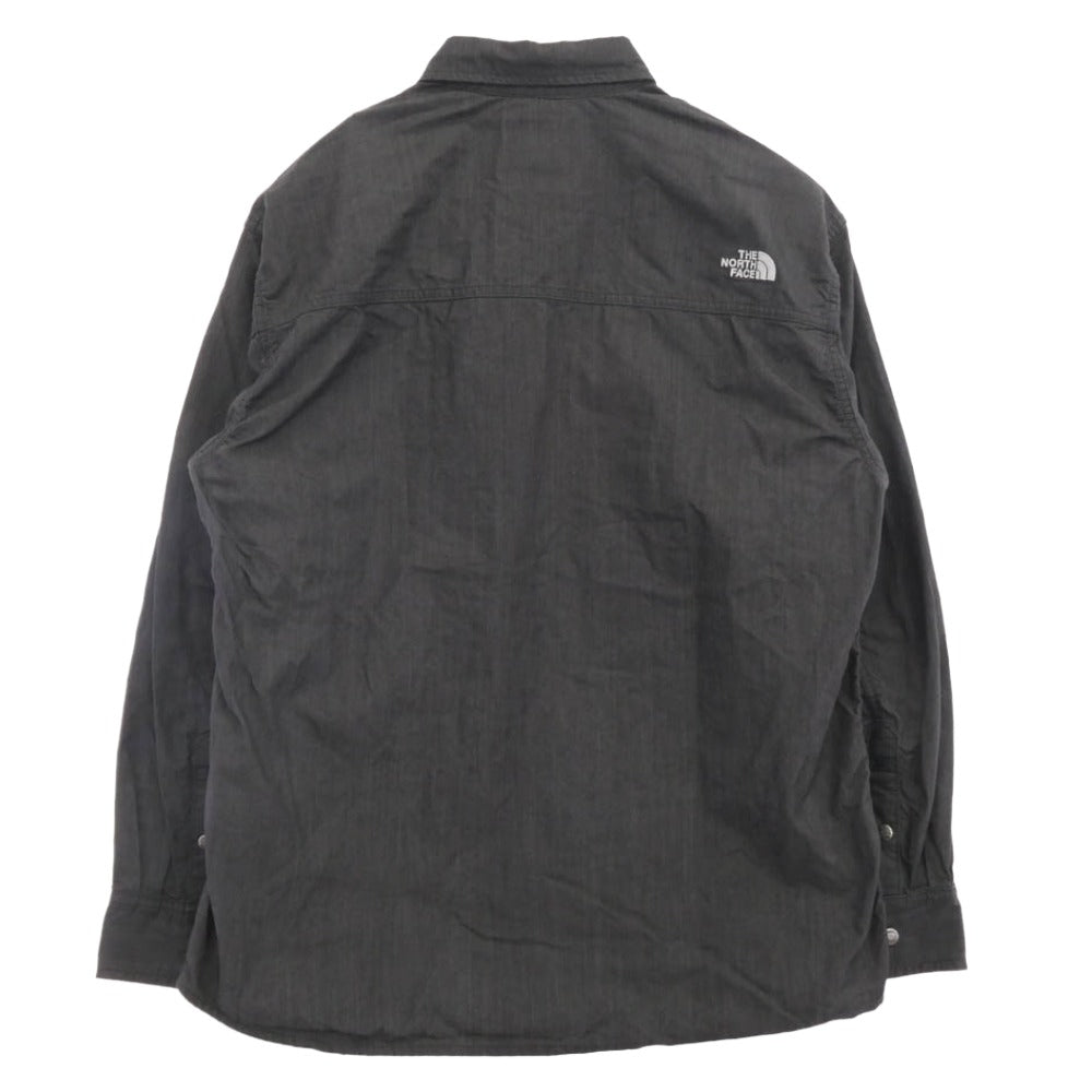 THE NORTH FACE ノースフェイス NR72130 L/S NYLON DENIM NUPTSE SHIRT ロングスリーブ ナイロンデニム ヌプシシャツ ダークグレー系 XL【中古】