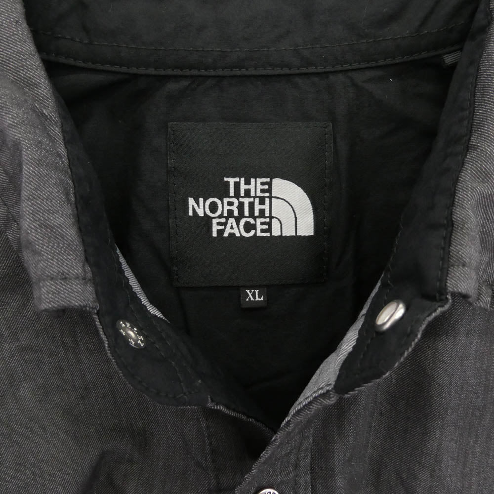 THE NORTH FACE ノースフェイス NR72130 L/S NYLON DENIM NUPTSE SHIRT ロングスリーブ ナイロンデニム ヌプシシャツ ダークグレー系 XL【中古】