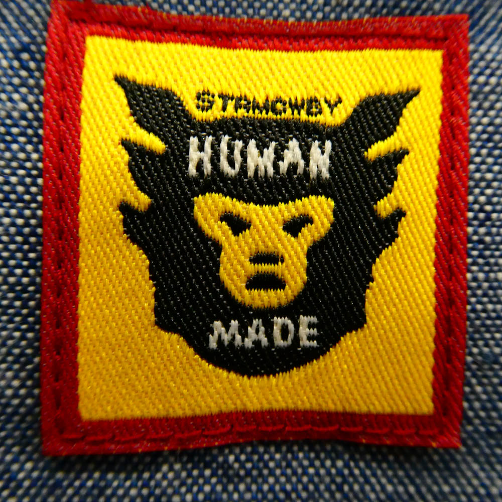 HUMAN MADE ヒューマンメイド DUCK CHAMBRAY L/S SHIRT ダック刺繍 シャンブレー 長袖シャツ ブルー系 L【美品】【中古】