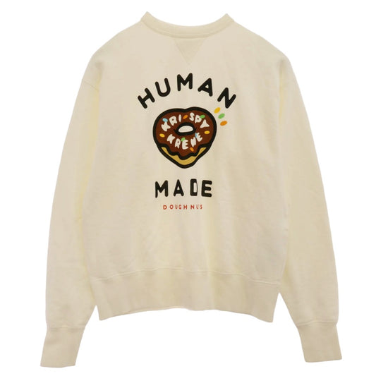HUMAN MADE ヒューマンメイド Krispy Kreme Doughnuts Graphic Crewneck Sweatshirt クリスピー クリーム ドーナツ クルーネック スウェット ホワイト系 XL【中古】