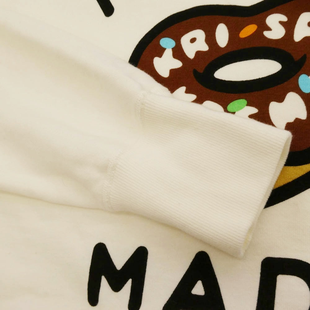 HUMAN MADE ヒューマンメイド Krispy Kreme Doughnuts Graphic Crewneck Sweatshirt クリスピー クリーム ドーナツ クルーネック スウェット ホワイト系 XL【中古】