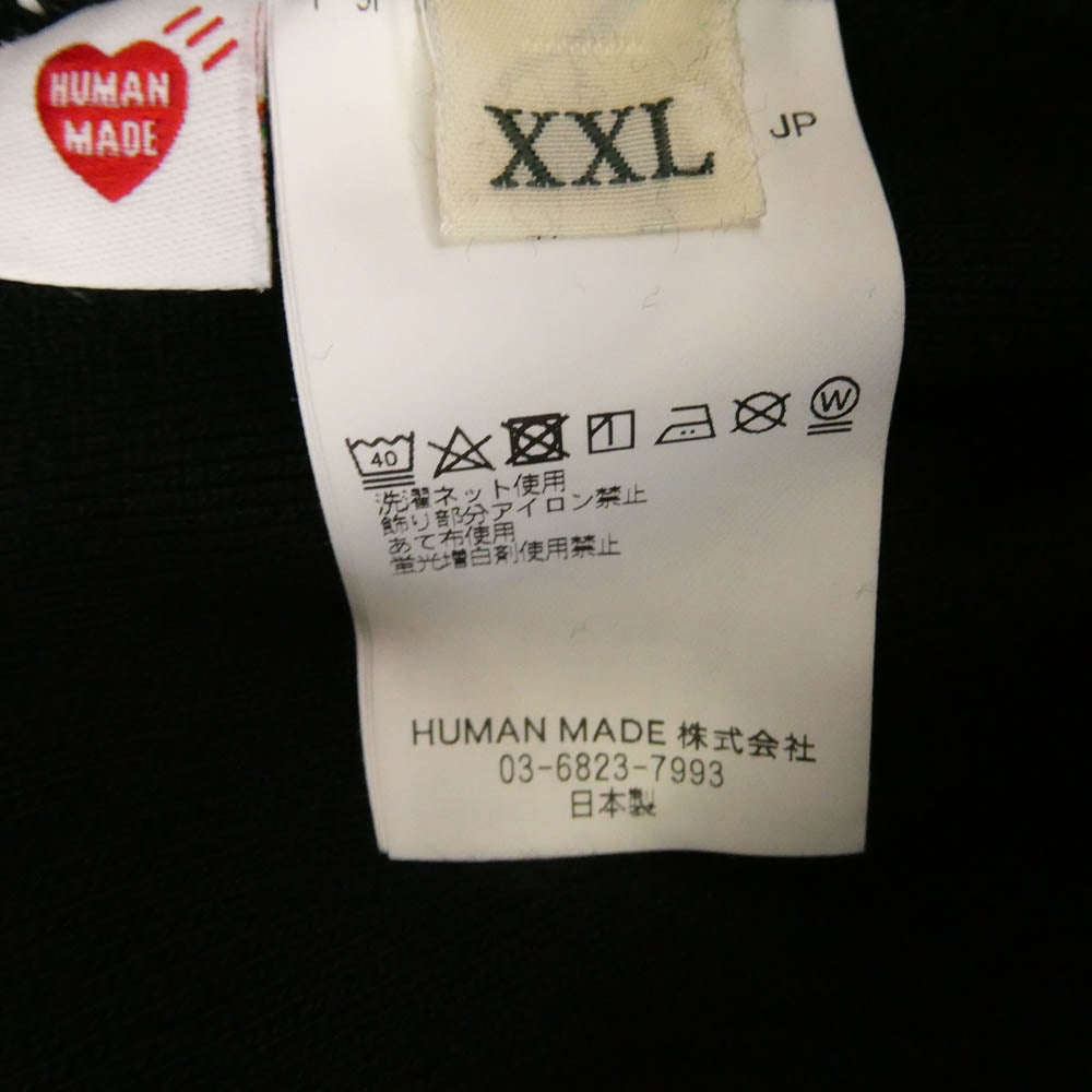 HUMAN MADE ヒューマンメイド XX28CS004 I KNOW NIGO TOO Heavyweight Hoodie アイノウニゴートゥー ヘビーウェイト フーディー プルオーバー パーカー ブラック系 XXL【美品】【中古】
