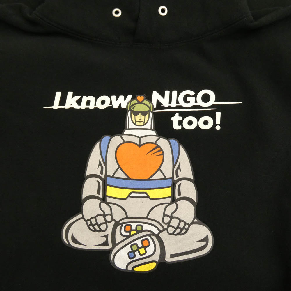 HUMAN MADE ヒューマンメイド XX28CS004 I KNOW NIGO TOO Heavyweight Hoodie アイノウニゴートゥー ヘビーウェイト フーディー プルオーバー パーカー ブラック系 XXL【美品】【中古】