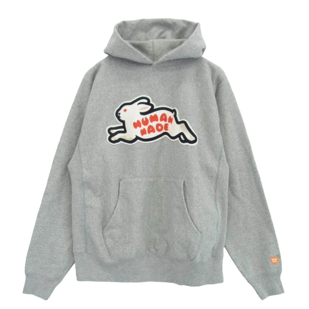 HUMAN MADE ヒューマンメイド HM25CS043 RABBIT HEAVY WEIGHT HOODIE ラビット ヘビーウエイト フーディー プルオーバー パーカー グレー系 L【中古】