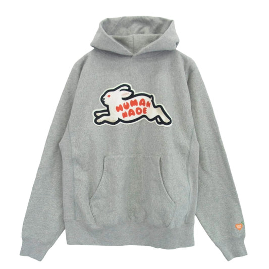 HUMAN MADE ヒューマンメイド HM25CS043 RABBIT HEAVY WEIGHT HOODIE ラビット ヘビーウエイト フーディー プルオーバー パーカー グレー系 L【中古】