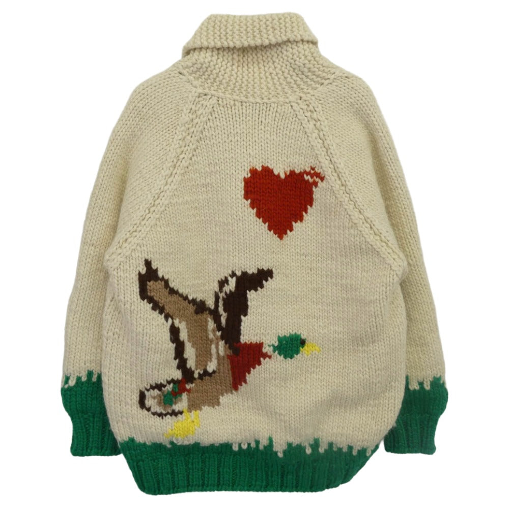 HUMAN MADE ヒューマンメイド DUCK COWICHAN ダック カウチン ニット ジャケット オフホワイト系 L【美品】【中古】