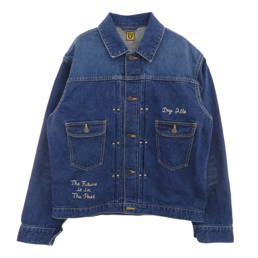HUMAN MADE ヒューマンメイド HM27JK015 DENIM WORK JACKET ハートロゴ デニム ワークジャケット インディゴブルー系 XL【中古】