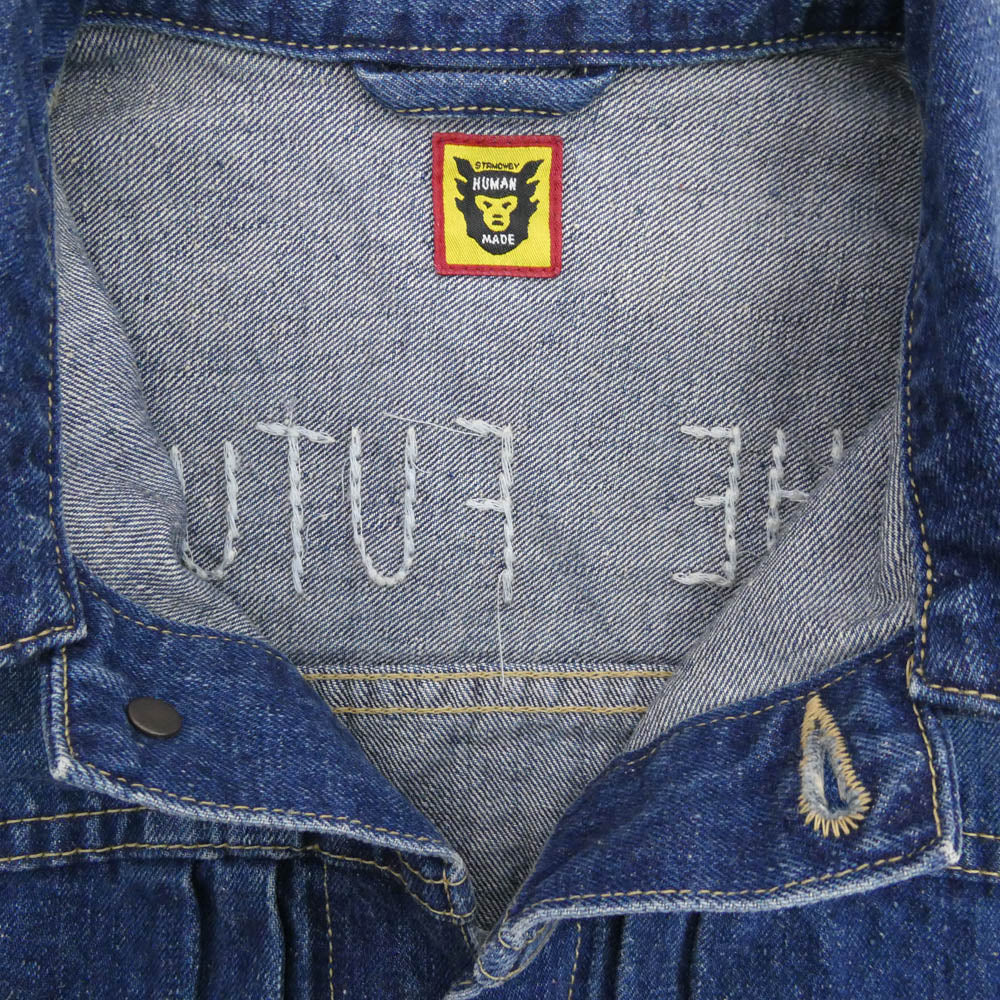 HUMAN MADE ヒューマンメイド HM27JK015 DENIM WORK JACKET ハートロゴ デニム ワークジャケット インディゴブルー系 XL【中古】