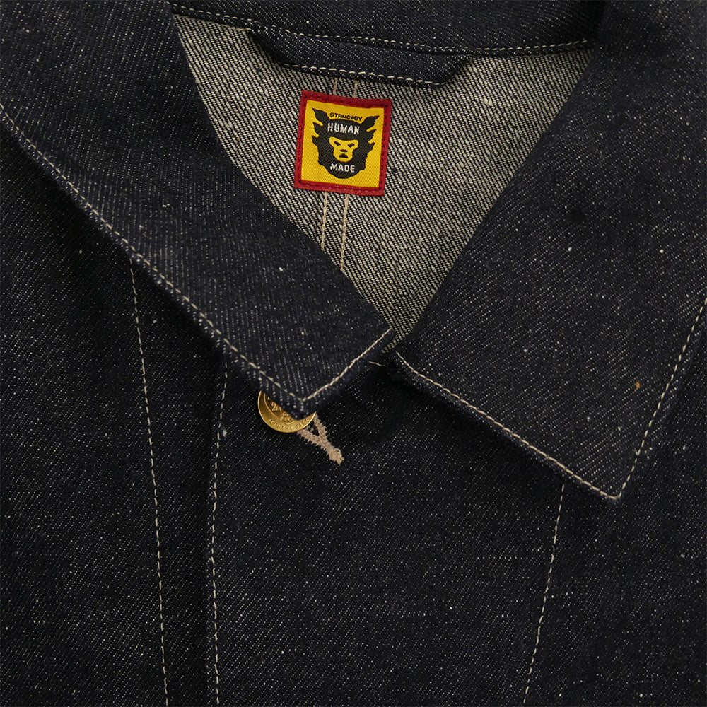 HUMAN MADE ヒューマンメイド HM28JK001 DENIM COVERALL JACKET PAST ハートロゴ デニム カバーオール ワークジャケット インディゴブルー系 XXL【美品】【中古】