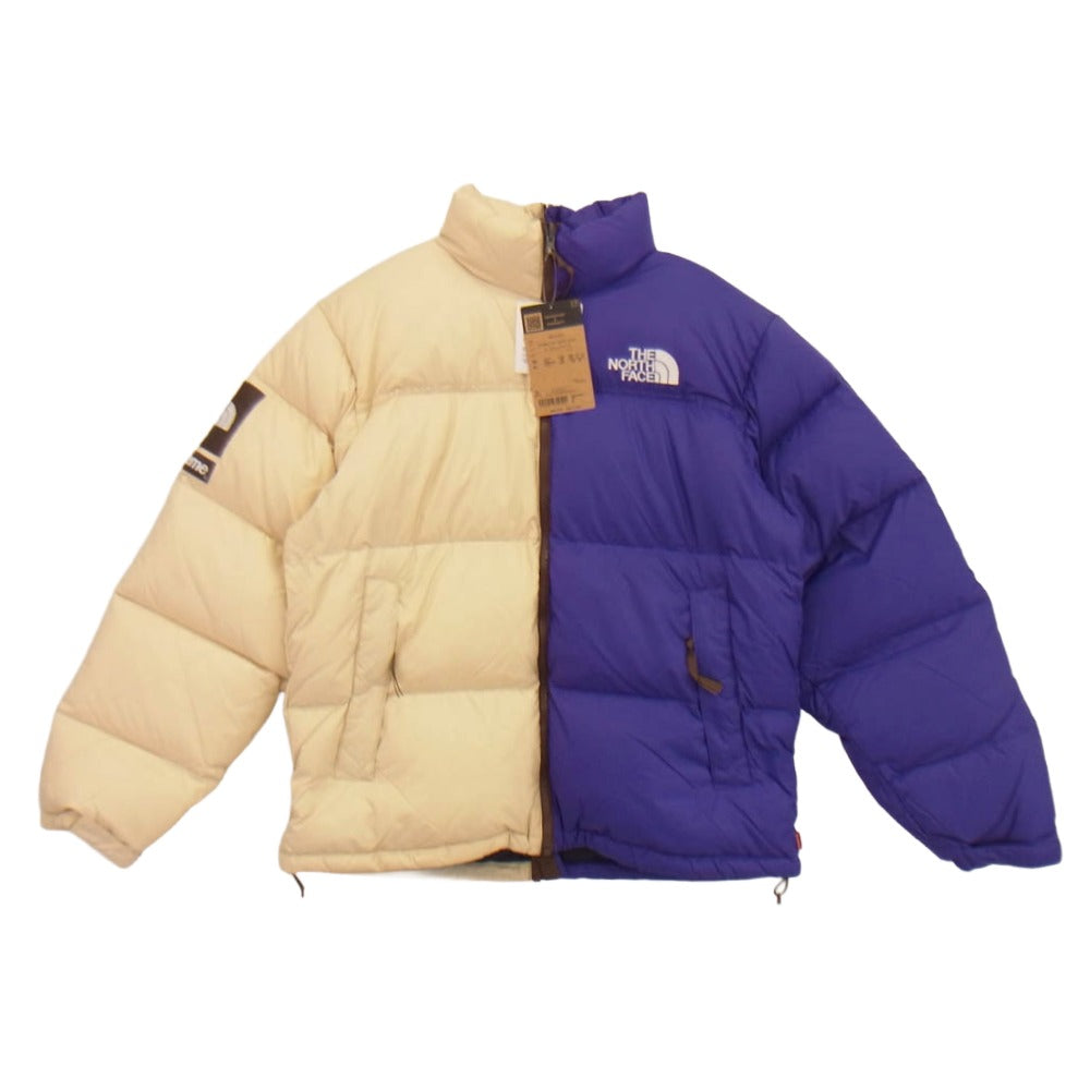 Supreme シュプリーム THE NORTH FACE 24SS ND02400I Split Nuptse Jacket ノースフェイス スプリット ヌプシ ダウンジャケット ベージュ系 パープル系 M【新古品】【未使用】【中古】