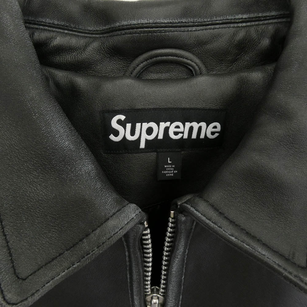Supreme シュプリーム Gem Studded Leather Jacket ジェムスタッズ レザージャケット ブラック系 L【美品】【中古】
