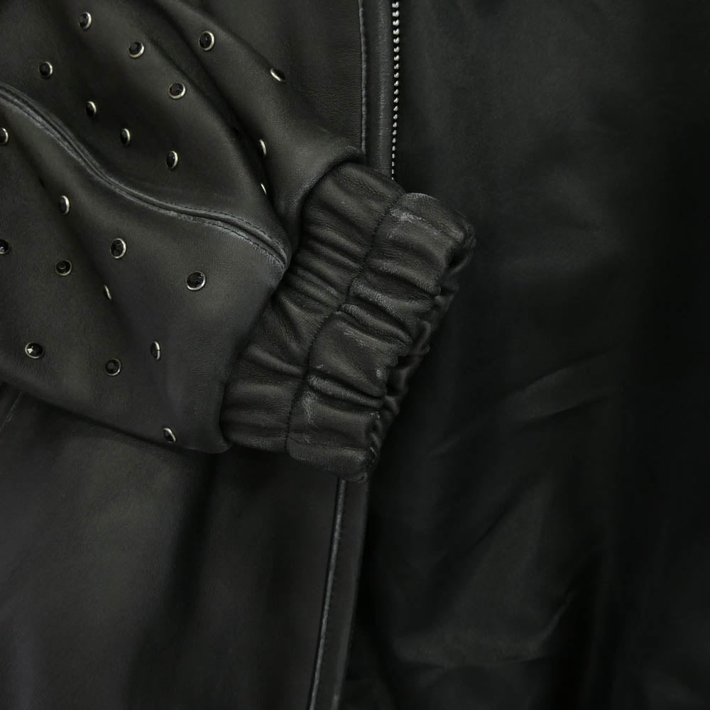 Supreme シュプリーム Gem Studded Leather Jacket ジェムスタッズ レザージャケット ブラック系 L【美品】【中古】