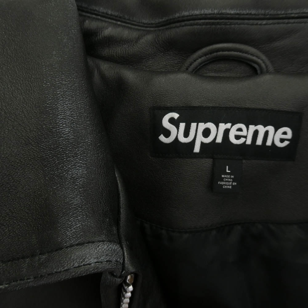 Supreme シュプリーム Gem Studded Leather Jacket ジェムスタッズ レザージャケット ブラック系 L【美品】【中古】