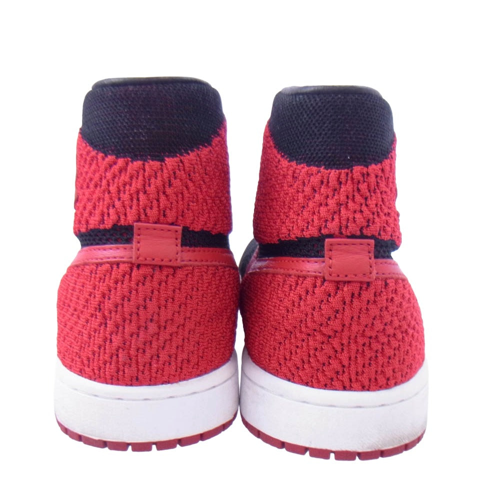 NIKE AIR JORDAN ナイキ ジョーダン 919704-001 1 RETRO HI FLYKNIT BRED 1 ハイ フライニット ブレッド ハイカット スニーカー ブラック系 レッド系 26cm【中古】