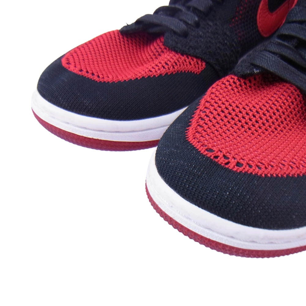 NIKE AIR JORDAN ナイキ ジョーダン 919704-001 1 RETRO HI FLYKNIT BRED 1 ハイ フライニット ブレッド ハイカット スニーカー ブラック系 レッド系 26cm【中古】
