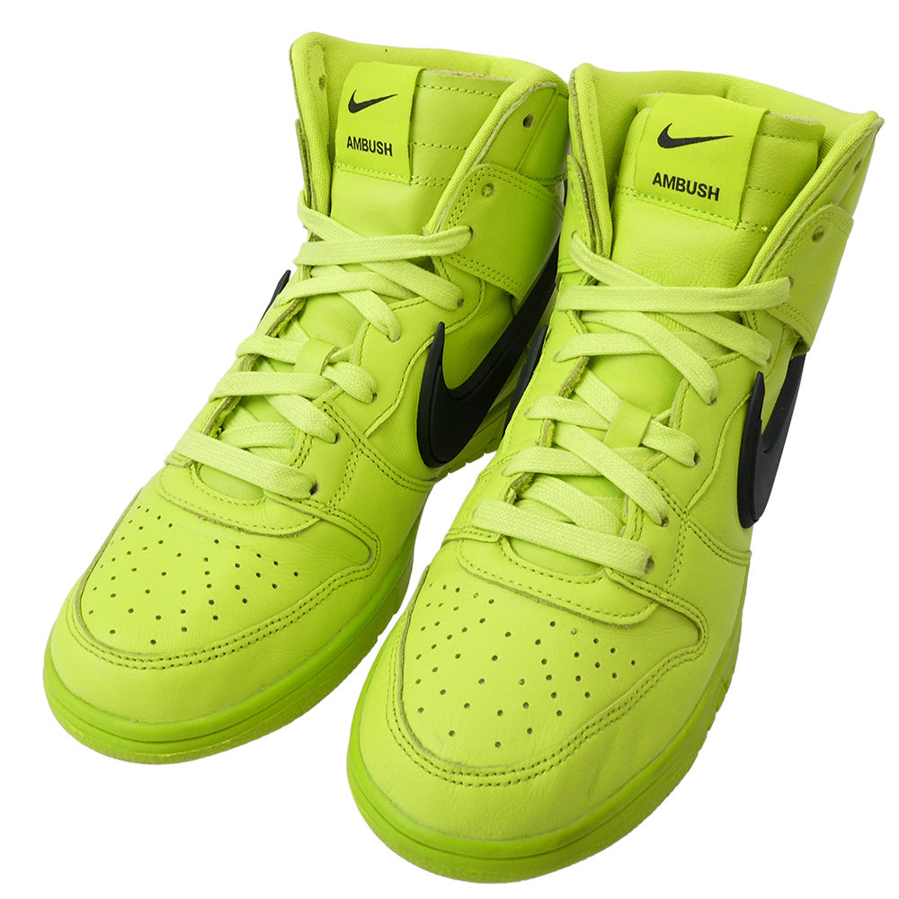 NIKE ナイキ CU7544-300 × AMBUSH DUNK HIGH FLASH LIME アンブッシュ ダンク ハイ フラッシュライム スニーカー イエロー系 25.5cm【中古】