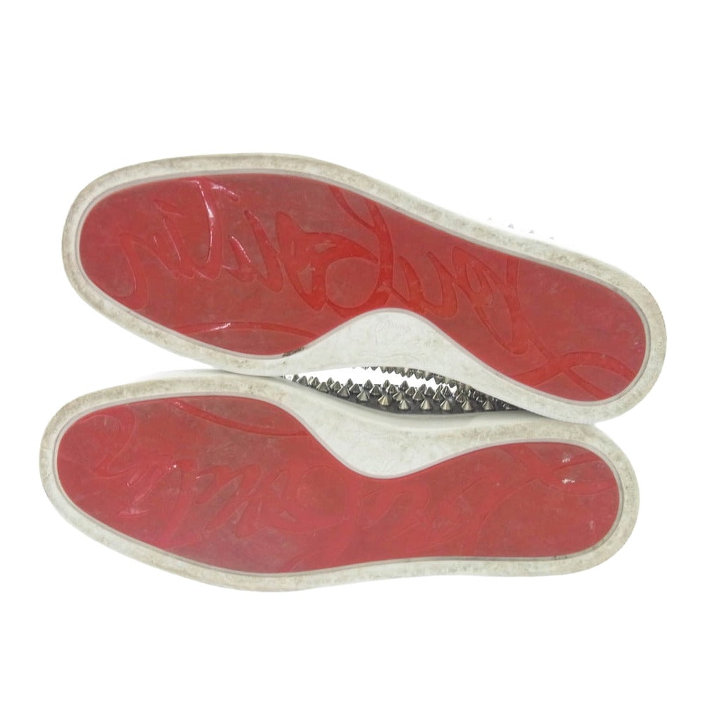 Christian Louboutin クリスチャンルブタン 1160512 ROLLER BOAT FLAT LAMINATO ANIMAL ローラーボート スタッズ スリッポン シルバー系 40【中古】