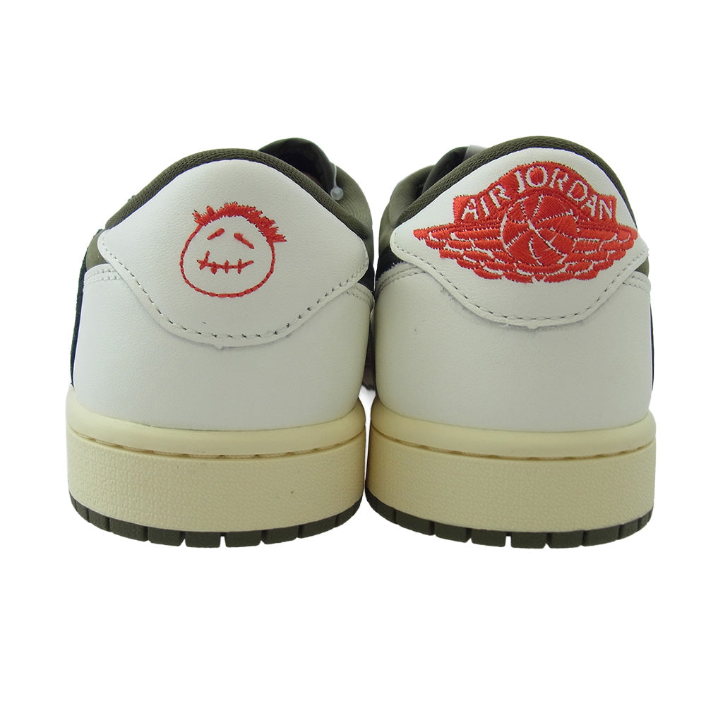NIKE AIR JORDAN ナイキ ジョーダン DM7866-200 × Travis Scott Low OG SP Reverse Olive トラヴィススコット リバース オリーブ スニーカー カーキ系 ホワイト系 25.5cm【極上美品】【中古】