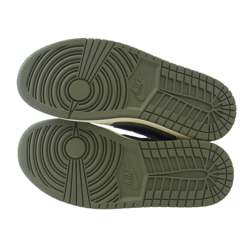 NIKE AIR JORDAN ナイキ ジョーダン DM7866-200 × Travis Scott Low OG SP Reverse Olive トラヴィススコット リバース オリーブ スニーカー カーキ系 ホワイト系 25.5cm【極上美品】【中古】