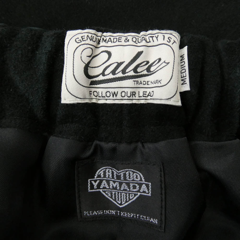 CALEE キャリー TATTOO STUDIO YAMADA TSY LEATHER TRACK PANTS レザートラックパンツ ブラック系 M【中古】