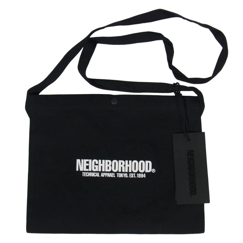 NEIGHBORHOOD ネイバーフッド 23SS 231LBNH-CG01S LOGO PRINT SACOCHE ロゴ プリント サコッシュ ブラック系 F【新古品】【未使用】【中古】