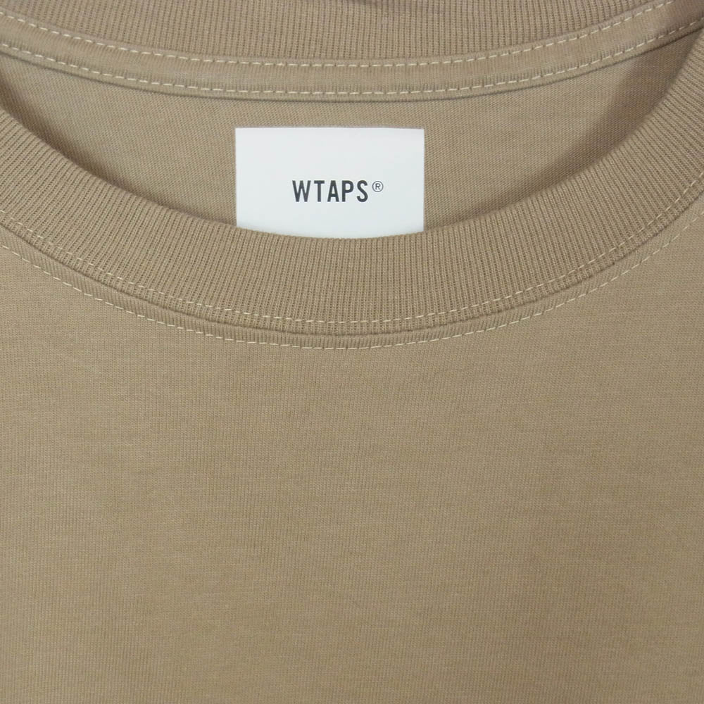 WTAPS ダブルタップス 19AW 40% uparmored 40PCT UPARMORED TEE フォーティーパーセント アップアーマード クルーネック 半袖 Tシャツ カットソー ベージュ系 5【中古】